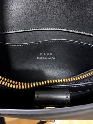 Borsa Pinko Love Bag Pelle Nera Oro