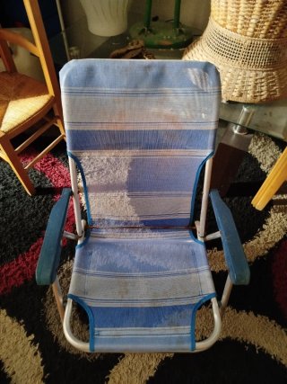 Silla Playa Aluminio Plegable Azul