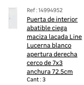 4 Puertas Lacadas Macizas Lucerna A ESTRENAR