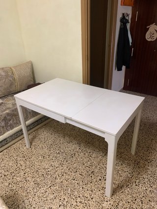 Mesa extensible blanca