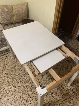 Mesa extensible blanca