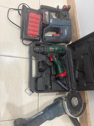 Taladro percutor Bosch y radial Parkside