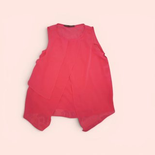 Blusa Zara Basic Asimétrica Rosa