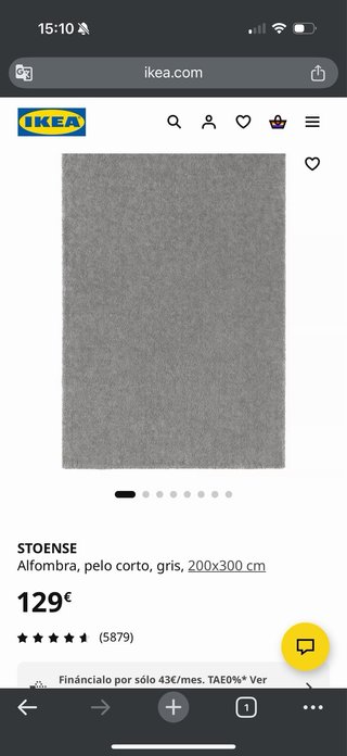 Alfombra gris IKEA