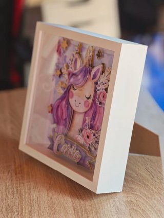 Cuadro 3D Personalizado Unicornio