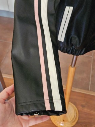 Chaqueta cuero Y2K lazos rosa