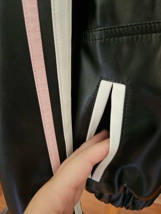 Chaqueta cuero Y2K lazos rosa