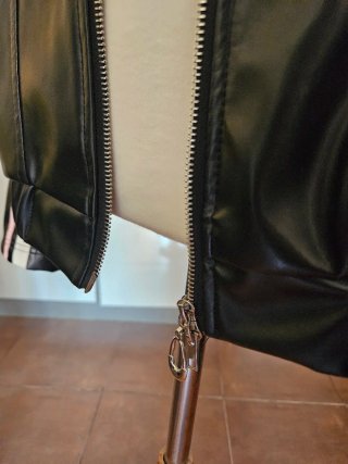 Chaqueta cuero Y2K lazos rosa