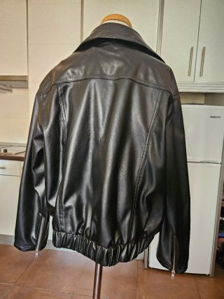 Chaqueta cuero Y2K lazos rosa