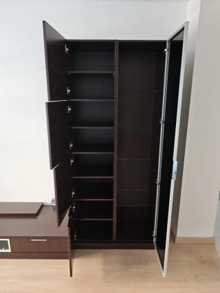 [GRATIS] Mueble TV moderno madera y cristal
