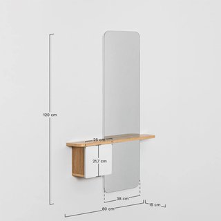 Recibidor Marrón con Espejo 80x120 cm