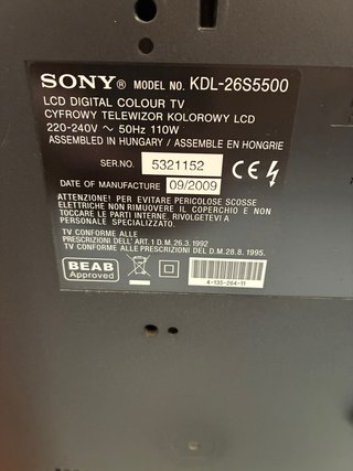 Televisor Sony Bravia Negro Necessita receptor tdt