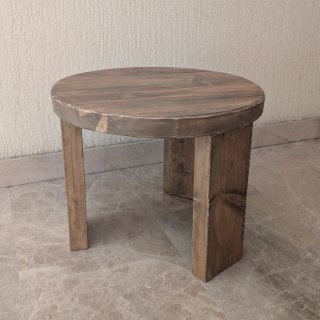 Mesa de centro redonda madera maciza mesa auxiliar