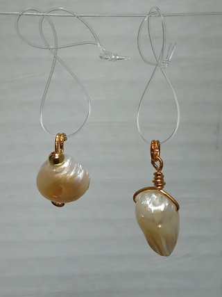 Colgantes Perlas Barrocas lustre Rosa y  ópalo