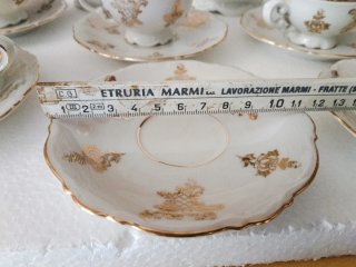 Servizio Tazze Porcellana Vintage Oro Bianco