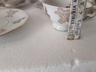 Servizio Tazze Porcellana Vintage Oro Bianco