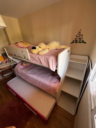 Litera juvenil blanca con cama nido