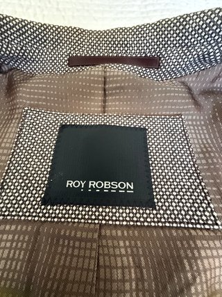 Americana caballero ROY ROBSON marrón topo blanco