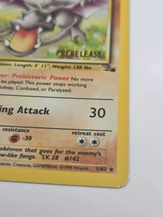 Aerodactyl 1a Edizione Holo Prerelease