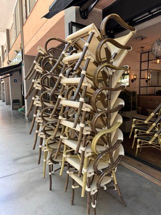 Sillas de terraza apilables ratán y aluminio