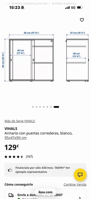 Armario Ikea Vihals puertas correderas blanco