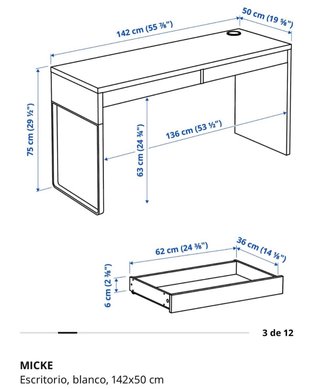 Escritorio Blanco IKEA Micke