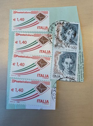 6 Francobolli Poste Italiane €1,40