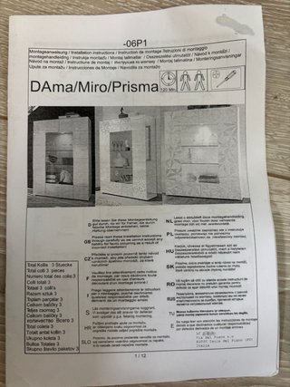 Vitrina blanca brillo con puertas de cristal