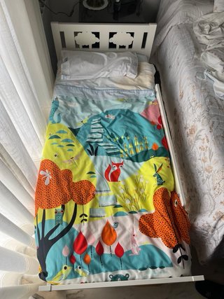 Cama infantil con barandilla y colchón