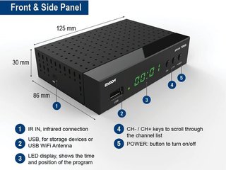 Receptor DVB-T2 HD con WiFi y USB