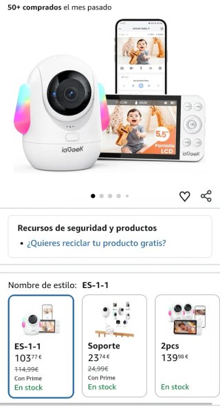 Vigilabebés ioGeek 2.5K Smart Video Monitor