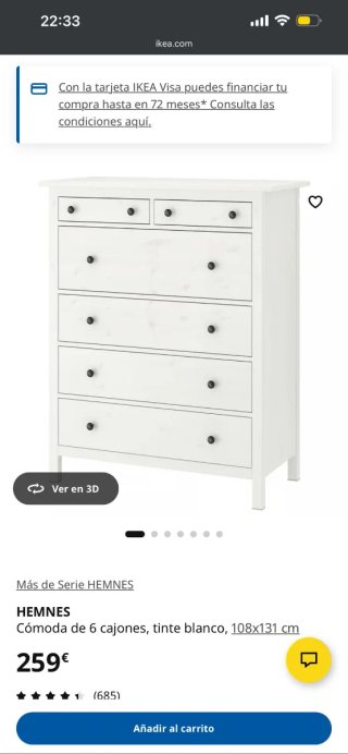 Armario blanco de madera IKEA