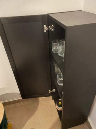 Mueble bajo IKEA 3 baldas madera negro
