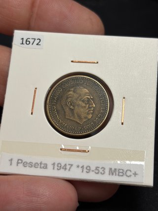 Una 1 peseta 1947 *53 españa MBC+ PLUS Visible