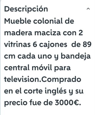 Mueble de salón madera y cristal