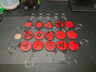 Lotto 15 Portachiavi Sharingan Stampa 3D