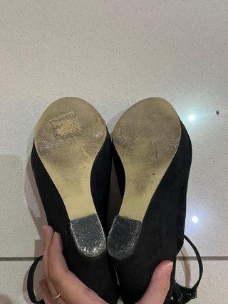 Zapatos tacones Cuñas terciopelo negras talla 40