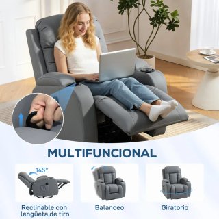 Sillón Relax Masaje Giratorio Reclinable