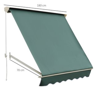 Toldo retráctil manual verde