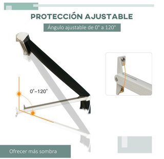 Toldo retráctil manual verde