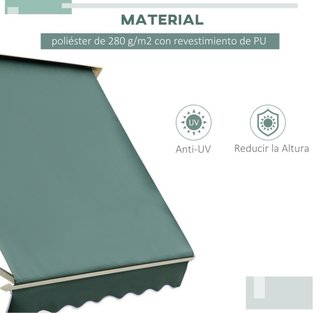 Toldo retráctil manual verde