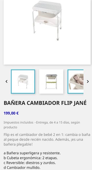 Bañera cambiador Jané