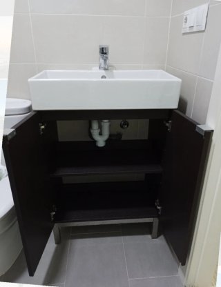 Lavabo y Mueble IKEA Blanco/Marrón