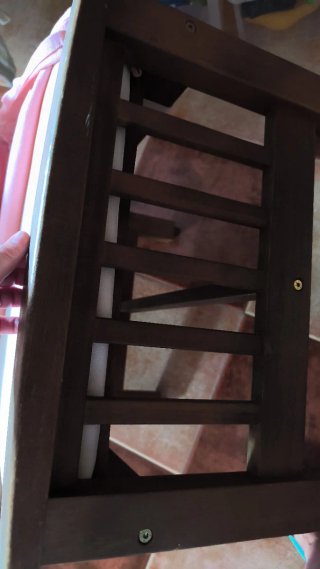 Banco de teca marrón con funda Rosa