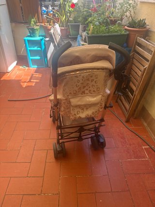 Carrito de bebé con capota estampada