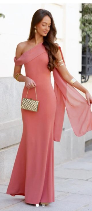 Vestido largo fiesta rosa