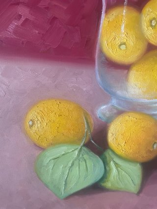 Óleo Jarrón con Limones