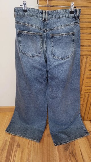 Vaqueros anchos wide leg talle alto azules H&M