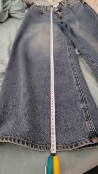 Vaqueros anchos wide leg talle alto azules H&M