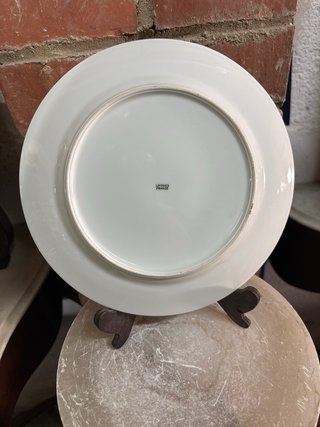 Plato Limoges Porcelana Flores Doradas